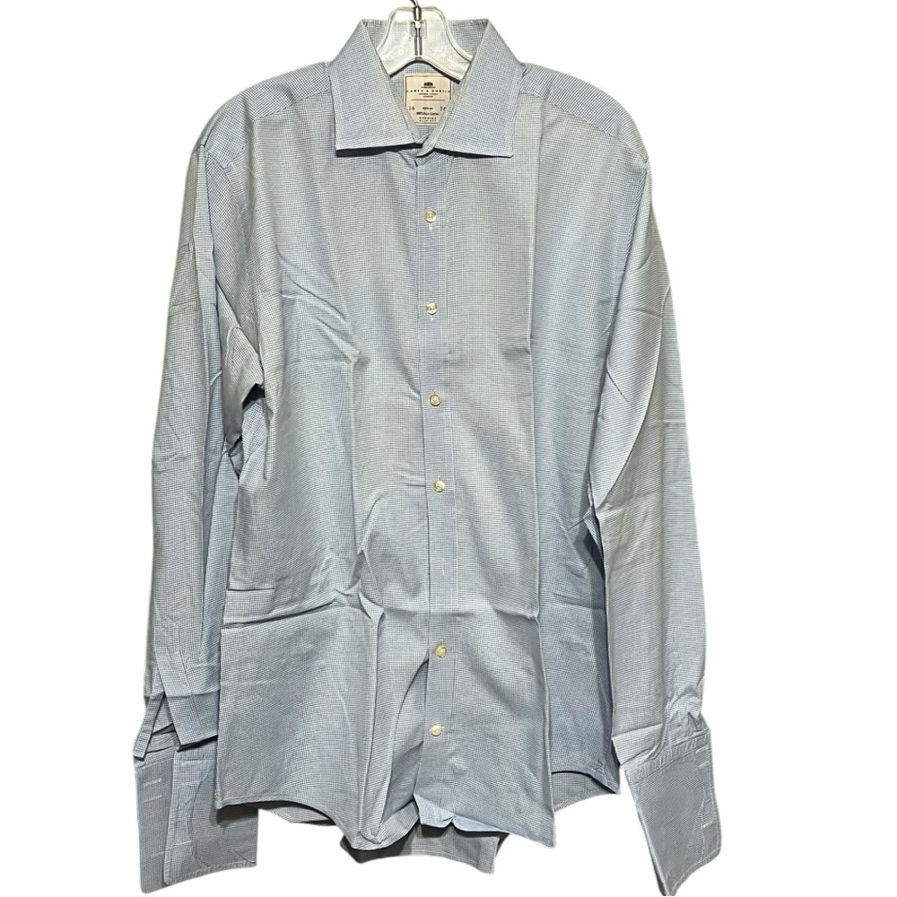 Hawes & Curtis Warwick Gingham Slim French Cuff Button Front Shirt
